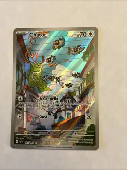 Pokemon TCG Chatot Card 181/162 SV05: Temporal Forces NM Illustration Rare - Image 1