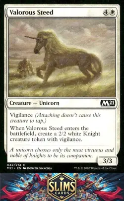Magic the Gathering MTG Core Set 2021 Valorous Steed #42 Buy 2 Get 1 - Image 1