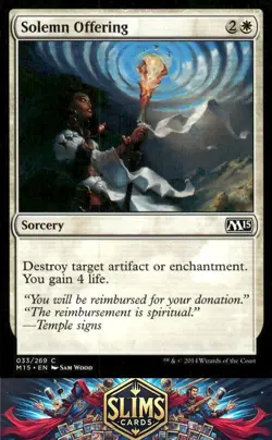 Magic the Gathering MTG Magic 2015 (M15) Solemn Offering #33 Buy 2 Get 1 - Image 1