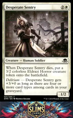 Magic the Gathering MTG Eldritch Moon Desperate Sentry #21 Buy 2 Get 1 - Image 1