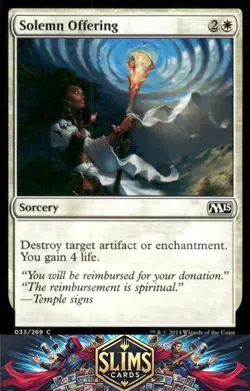 Magic the Gathering MTG Magic 2015 (M15) Solemn Offering #33 Buy 2 Get 1 - Image 1