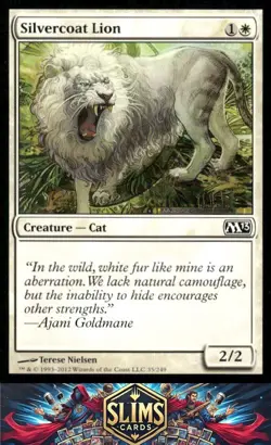 Magic the Gathering MTG Magic 2013 (M13) Silvercoat Lion #35 Buy 2 Get 1 - Image 1