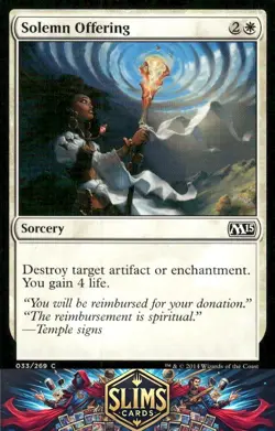 Magic the Gathering MTG Magic 2015 (M15) Solemn Offering #33 Buy 2 Get 1 - Image 1