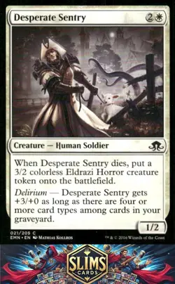 Magic the Gathering MTG Eldritch Moon Desperate Sentry #21 Buy 2 Get 1 - Image 1