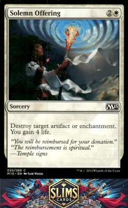Magic the Gathering MTG Magic 2015 (M15) Solemn Offering #33 Buy 2 Get 1 - Image 1