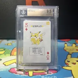 BGS 9.5 Pikachu No.025 Pokemon Red Playing Cards Vintage Nintendo Japanese 1996 - Image 2