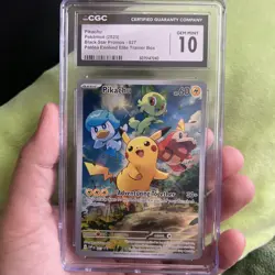 Pokemon Pikachu 027 Black Star Promo Paldea Scarlet & Violet CGC 10 Gem Mint - Image 1