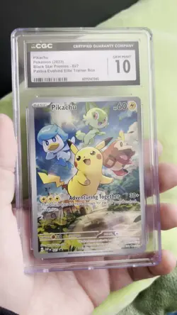 Pokemon Pikachu 027 Black Star Promo Paldea Scarlet & Violet CGC 10 Gem Mint - Image 2