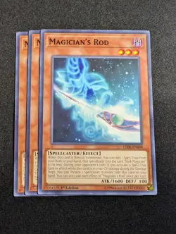 Yugioh - 3x Magician's Rod LED6-EN008 1st Edition Common NM - Image 1
