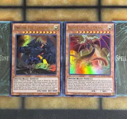 Yugioh Slifer the Sky Dragon + Obelisk the Tormentor MVP1 Ultra Rare Set of 2 NM - Image 1