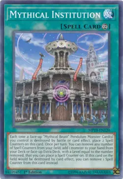 Mythical Institution - MP19-EN120 - Common - 1st Edition NM Yugioh 2019 Gold Sar - Image 1