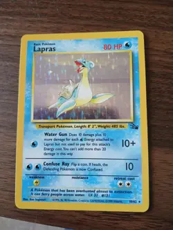 Pokemon Card Lapras 10/62 Holo Rare Fossil Vintage LP-NM - Image 1