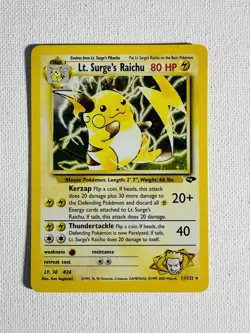 Vintage Pokemon Card WOTC Rare Holo LT. SURGE’S RAICHU Gym Challenge 11/132 - Image 1