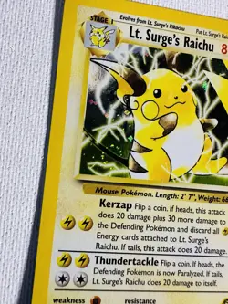 Vintage Pokemon Card WOTC Rare Holo LT. SURGE’S RAICHU Gym Challenge 11/132 - Image 2