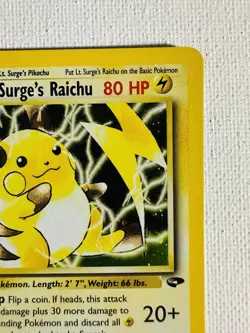 Vintage Pokemon Card WOTC Rare Holo LT. SURGE’S RAICHU Gym Challenge 11/132 - Image 4