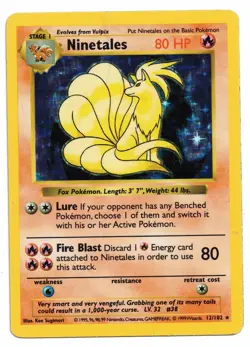 Pokemon Card: Ninetales Shadowless HOLO 12/102 Base Set Rare! PL - Image 1