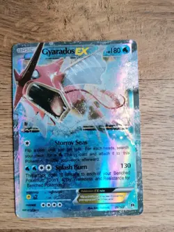 POKEMON GYARADOS EX 26/122 BREAKPOINT Card with protect sleeve - Image 1