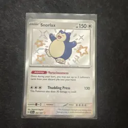 Pokemon TCG S&V Paldean Fates Snorlax Shiny Rare Holo Card 202/091 MINT - Image 1