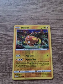 Stunfisk 055/195 Pokemon Card Silver Tempest 2022 Reverse Holo Common - Image 1