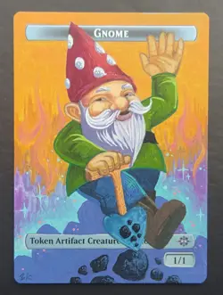 MTG Altered Art Hand Painted Card: Gnome Creature Token - Image 1