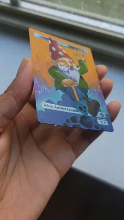 MTG Altered Art Hand Painted Card: Gnome Creature Token - Image 4