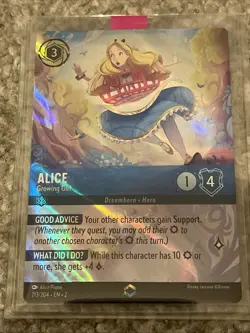 Disney Lorcana Enchanted Alice Growing Girl Card 213/204 Rise of the Floodborn - Image 1