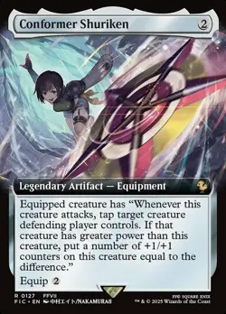 Light Play, Japanese MTG Foil Conformer Shuriken - Foil - Extended Art Commander - Image 1