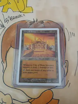 City of Brass 7th Edition Magic the Gathering LP White Bordered MTG 327/350 - Image 1