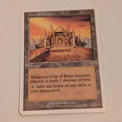 City of Brass 7th Edition Magic the Gathering LP White Bordered MTG 327/350 - Image 1
