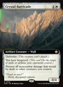 1 x Crystal Barricade - Foil - Extended Art - Foundations - NM-Mint - MTG - Image 1