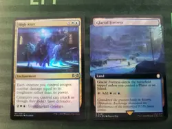 High Alert Foil + Glacial Fortress PIP Foil + 2 Free Azorius Foil Lands Walls UW - Image 2