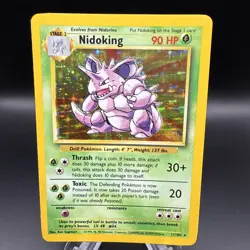 Pokemon TCG Nidoking Base Set Holo Unlimited Rare Card 11/102 LP Condition - Image 1