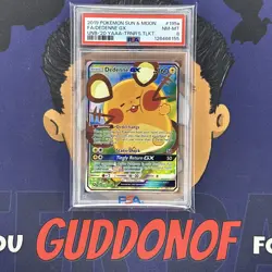 PSA 8 NEAR MINT 2019 Pokemon Unbroken Bonds DEDENNE GX #195a Full Art Alt - Image 1