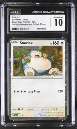2024 POKEMON SVP EN-SV BLACK STAR PROMO #122 SNORLAX CGC 10 - Image 1
