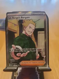 Pokemon TCG Mega Evolution Lt. Surge's Bargain Full Art Trainer 170/132 NM Mint - Image 1