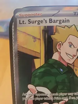 Pokemon TCG Mega Evolution Lt. Surge's Bargain Full Art Trainer 170/132 NM Mint - Image 3