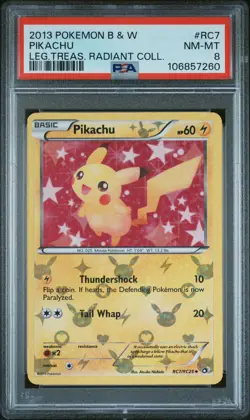 2013 POKEMON B&W LEGEND TREASURES RADIANT COLLECTION PIKACHU PSA 8 - Image 1