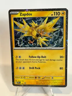 Pokemon TCG Promo SVP 157 Cosmos Holographic Zapdos Near Mint - Image 1