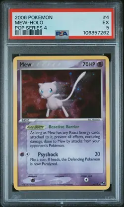 2006 POKEMON POP SER 4 #4 MEW-HOLO PSA 5 - Image 1