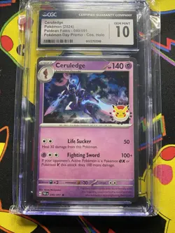 CGC 10 Ceruledge 040/091 Pokemon Day Promo Paldean Fates 040/091 - Image 1