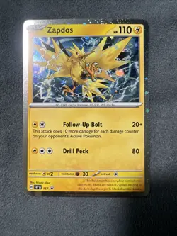 Zapdos #157 Cosmo Holo Black Star Promo Surging Sparks Pokemon Scarlet & Violet - Image 1