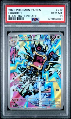 Pokemon TCG 2023 Paradox Rift LOUDRED 212/182 Full Art Graded PSA 10 Gem Mint - Image 1