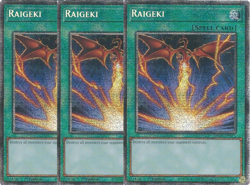 3x Yu-Gi-Oh! Raigeki Alternative Art MP25-EN015 Starlight Rare Playset - Image 1