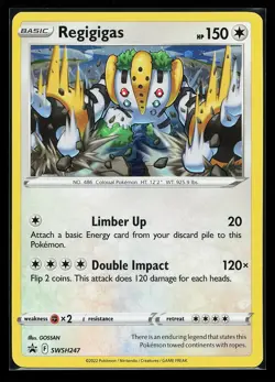 Regigigas #SWSH247 Cosmos Holo Black Star Promo Pokemon Card - Image 1