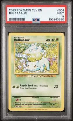 2023 POKEMON CLV-TRADING CARD GAME CLASSIC #001 BULBASAUR PSA 9 - Image 1