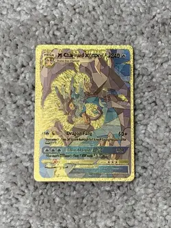 Pokemon MCharizard X GX HP240 Dragon Fang Gold Foil Fan Art Card LP - Image 1