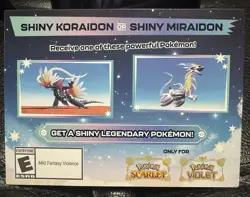 Pokemon - Scarlet & Violet Shiny Koraidon / Miraidon GameStop Promo Card, Unused - Image 1