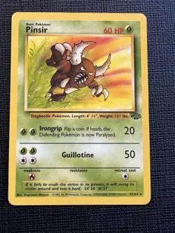 Pokemon TCG Pinsir Jungle Card 25/64 Unlimited Rare MP - Image 1