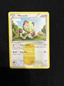 Pokemon Meowth TCG Holo Secret Rare Card 102/101 Noble Victories - Image 1