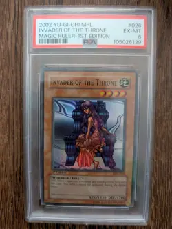 IMVADER OF THRONE Yugioh 2002 Magic Ruler 1st Ed MRL-026 English NA Card PSA 6 - Image 1